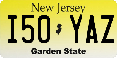 NJ license plate I50YAZ