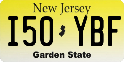 NJ license plate I50YBF
