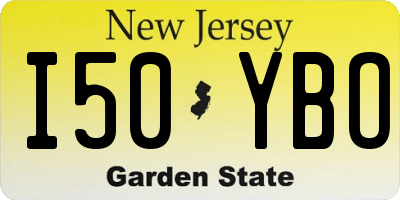 NJ license plate I50YBO