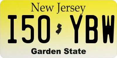 NJ license plate I50YBW