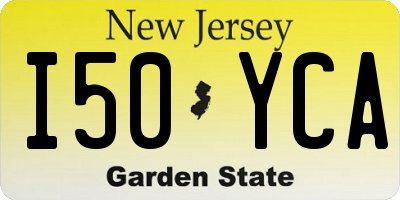 NJ license plate I50YCA