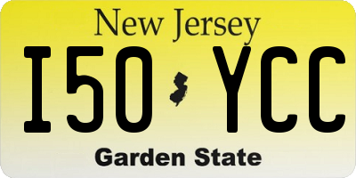 NJ license plate I50YCC