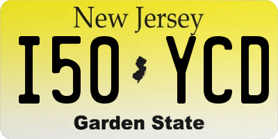 NJ license plate I50YCD
