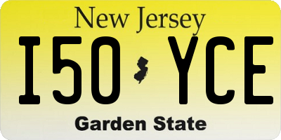 NJ license plate I50YCE