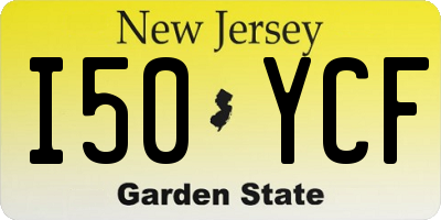 NJ license plate I50YCF