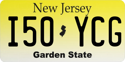 NJ license plate I50YCG