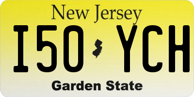 NJ license plate I50YCH