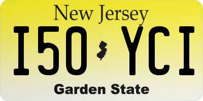 NJ license plate I50YCI