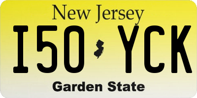 NJ license plate I50YCK