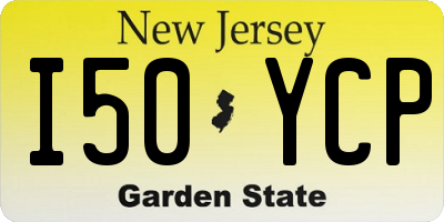 NJ license plate I50YCP