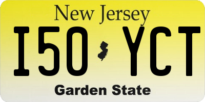 NJ license plate I50YCT