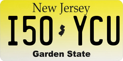 NJ license plate I50YCU