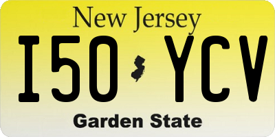 NJ license plate I50YCV