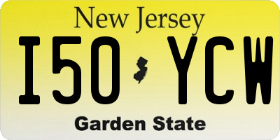 NJ license plate I50YCW