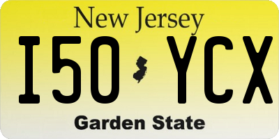 NJ license plate I50YCX