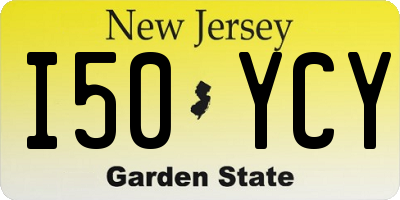 NJ license plate I50YCY