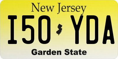 NJ license plate I50YDA
