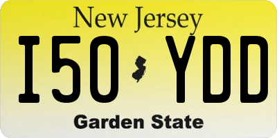 NJ license plate I50YDD
