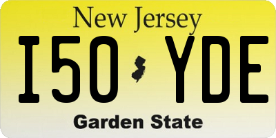 NJ license plate I50YDE