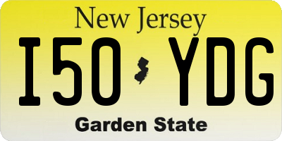 NJ license plate I50YDG