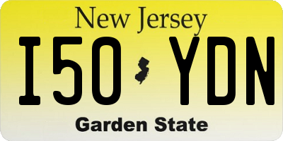 NJ license plate I50YDN