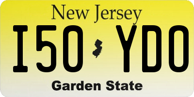 NJ license plate I50YDO
