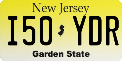 NJ license plate I50YDR