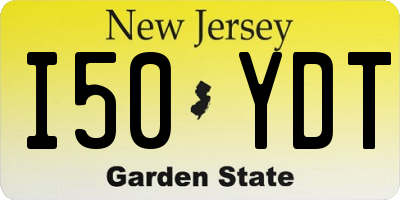 NJ license plate I50YDT