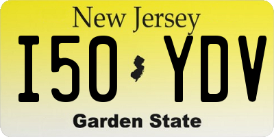 NJ license plate I50YDV