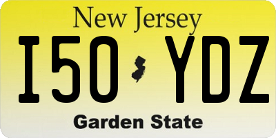 NJ license plate I50YDZ