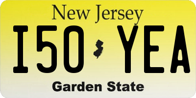 NJ license plate I50YEA