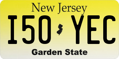 NJ license plate I50YEC