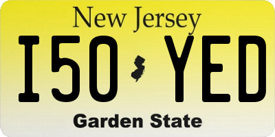 NJ license plate I50YED