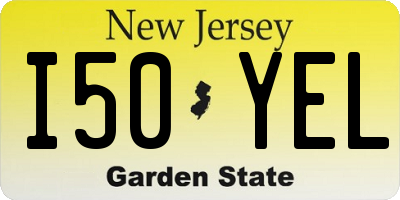 NJ license plate I50YEL