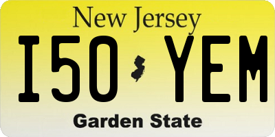 NJ license plate I50YEM