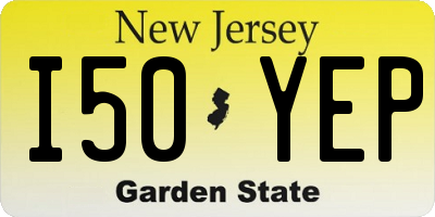 NJ license plate I50YEP