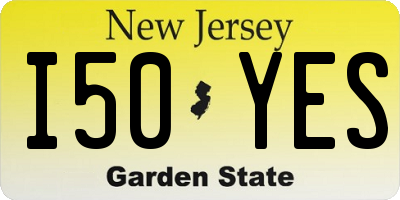 NJ license plate I50YES