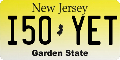 NJ license plate I50YET
