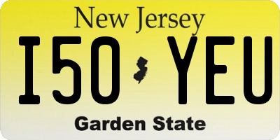 NJ license plate I50YEU