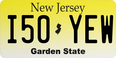 NJ license plate I50YEW