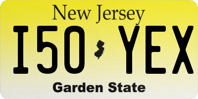 NJ license plate I50YEX