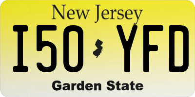 NJ license plate I50YFD