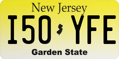 NJ license plate I50YFE