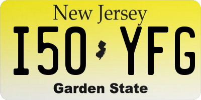 NJ license plate I50YFG