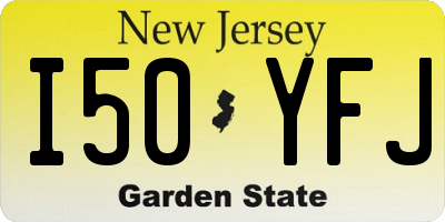 NJ license plate I50YFJ