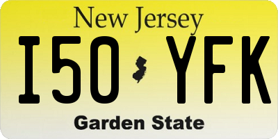NJ license plate I50YFK