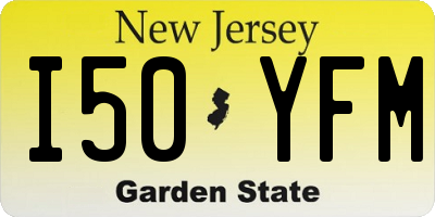 NJ license plate I50YFM