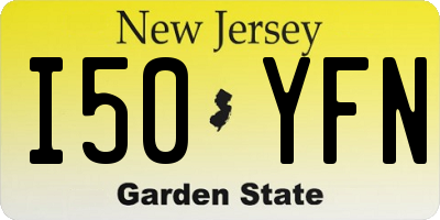 NJ license plate I50YFN