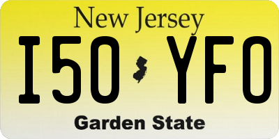 NJ license plate I50YFO