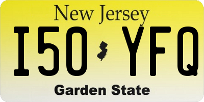 NJ license plate I50YFQ